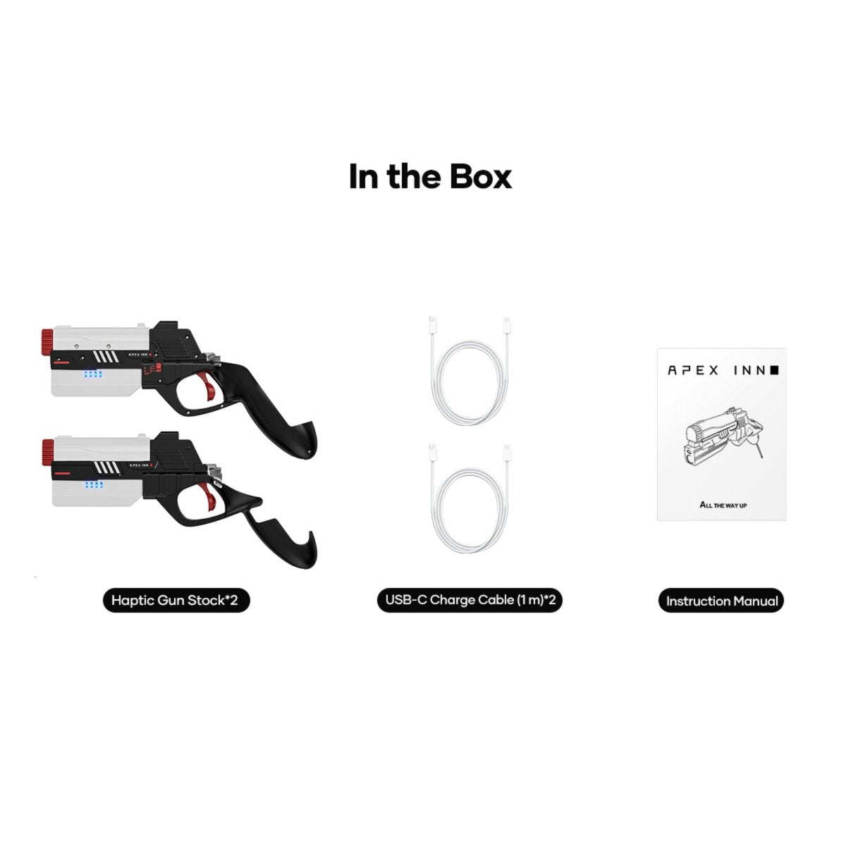 APEX INNO Haptic Controller Grip for Meta Quest 3 / 3S | VR Pistol wit