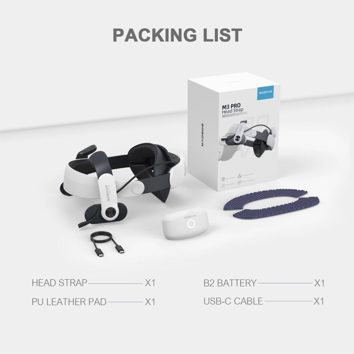 BOBOVR M3 Pro Magnetic Battery Head Strap | for Meta Quest 3 / 3S